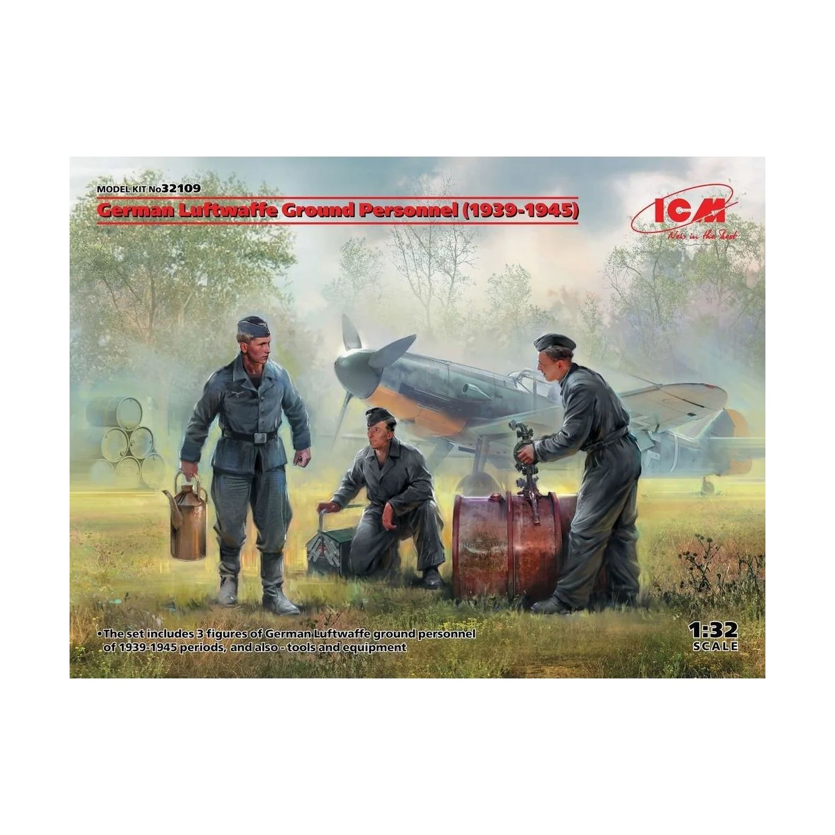 German Luftwaffe Ground Personnel(1939-1945)(3 figures), 1/32 - ICM... German Luftwaffe Ground Personnel(1939-1945)(3 figures), 1/32 - ICM...