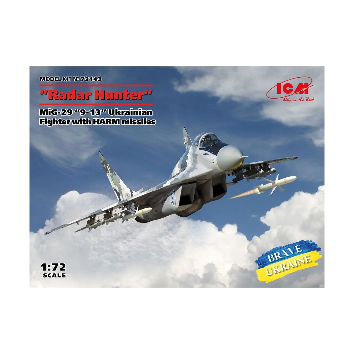 Radar Hunter MiG-29 '9-13 Ukrainian Fighter with HARM missiles, 1/7...