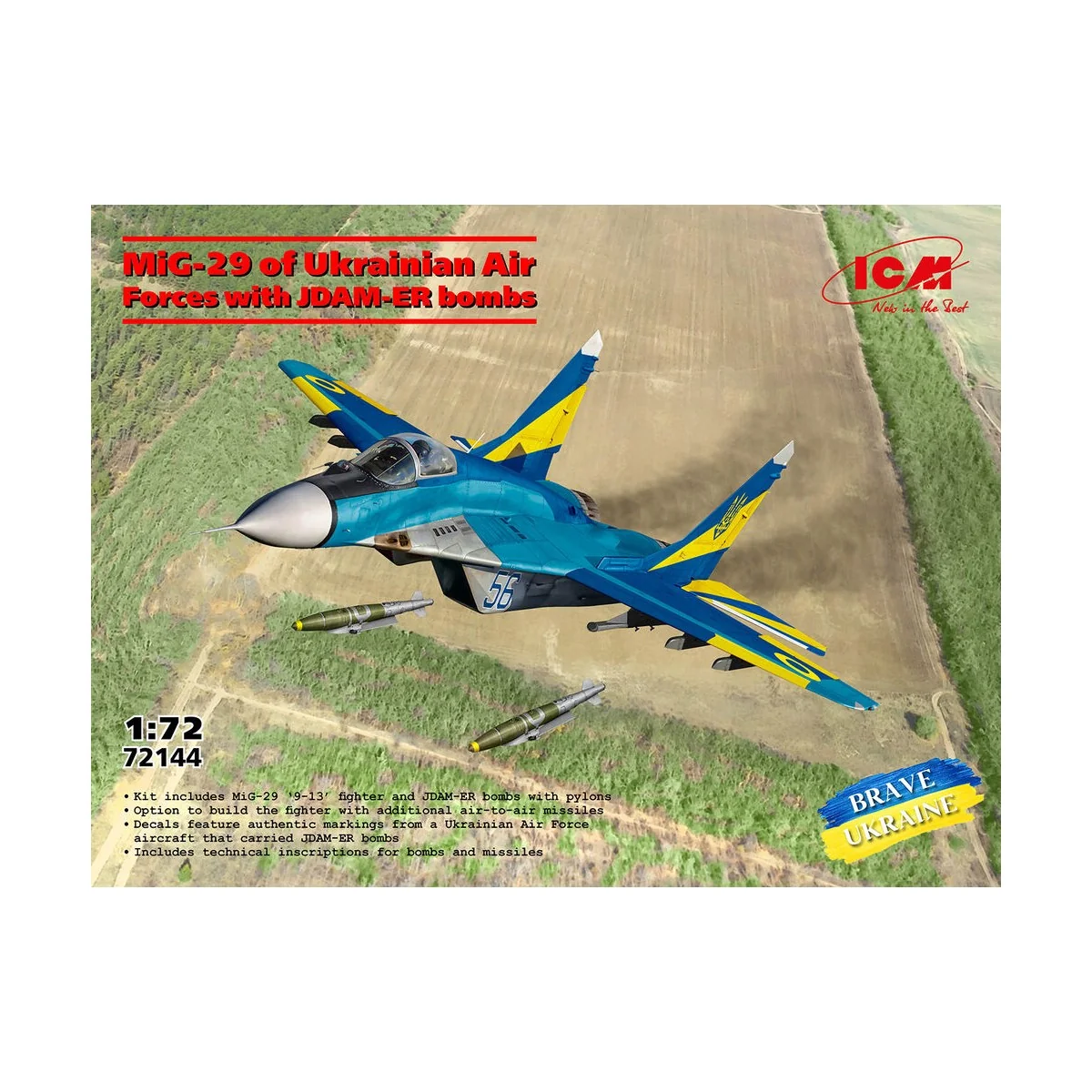 MiG-29 of Ukrainian Air Forces with JDAM-ER bombs - ICM 72144