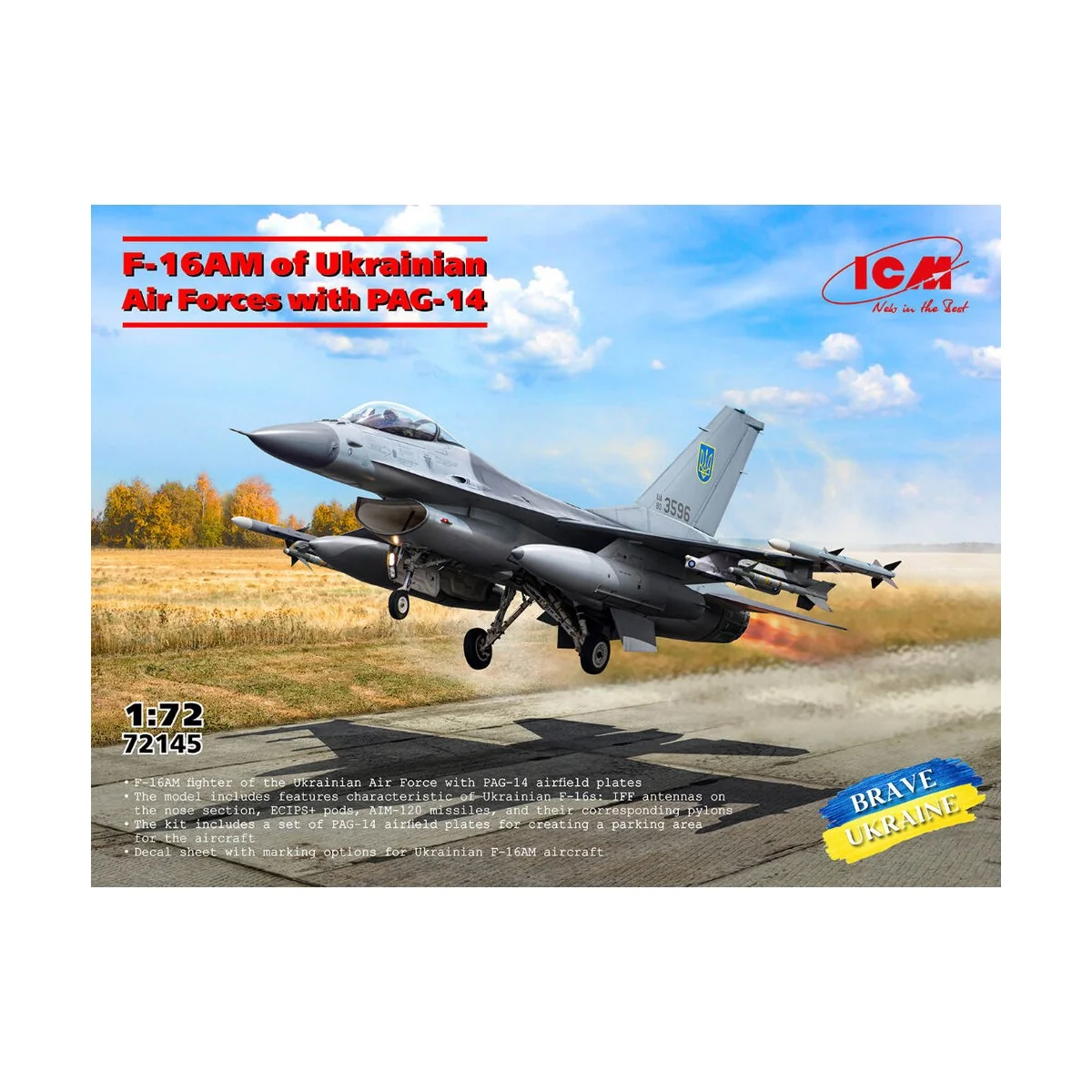 F-16AM of Ukrainian Air Forces with PAG-14 - ICM 72145