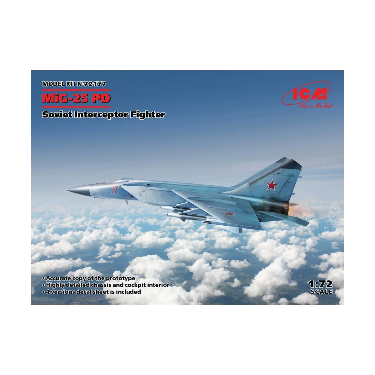 MiG-25 PD, Soviet Interceptor Fighter, 1/72 - ICM 72177
