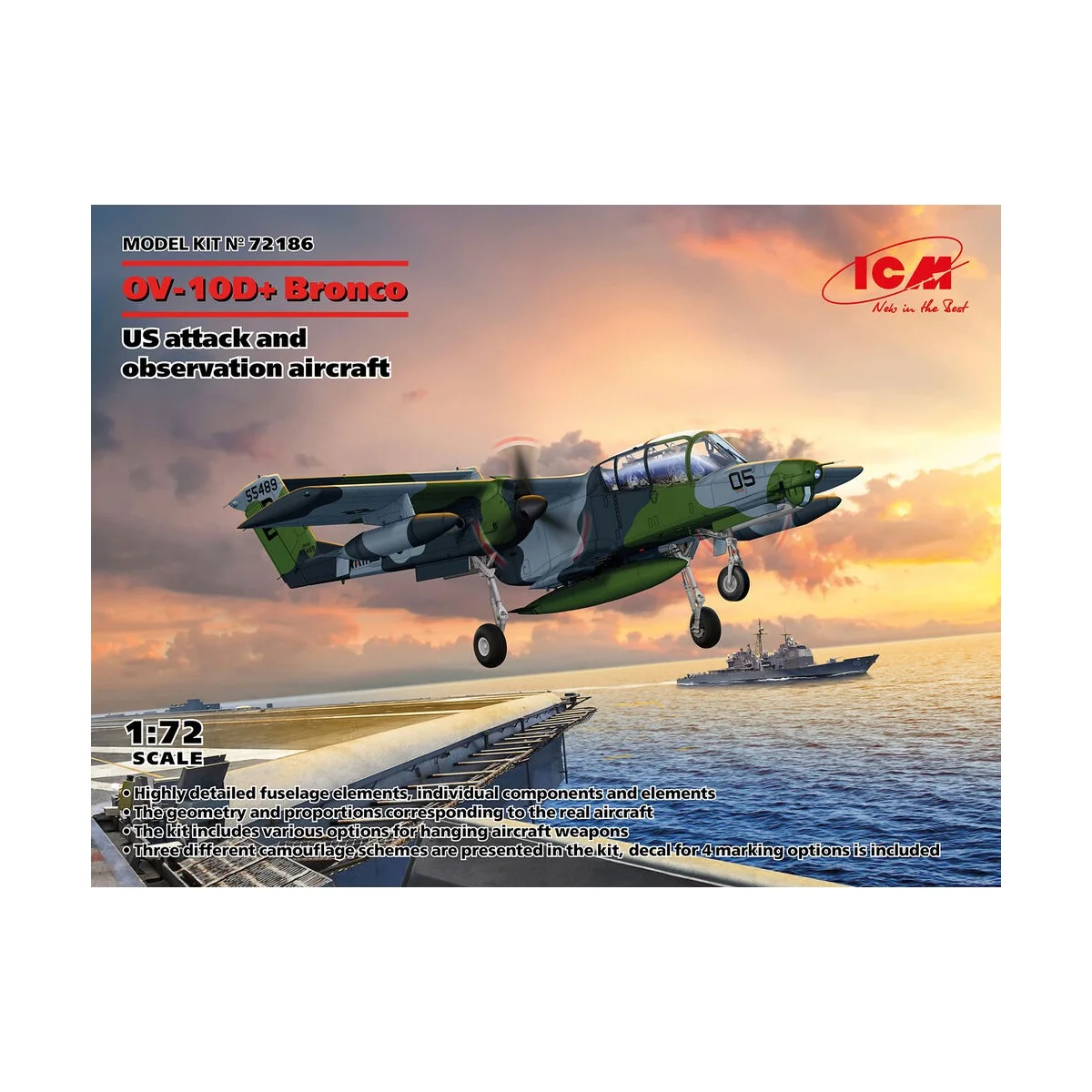 OV-10D+ Bronco, US attack and observation aircraft, 1/72 - ICM 72186