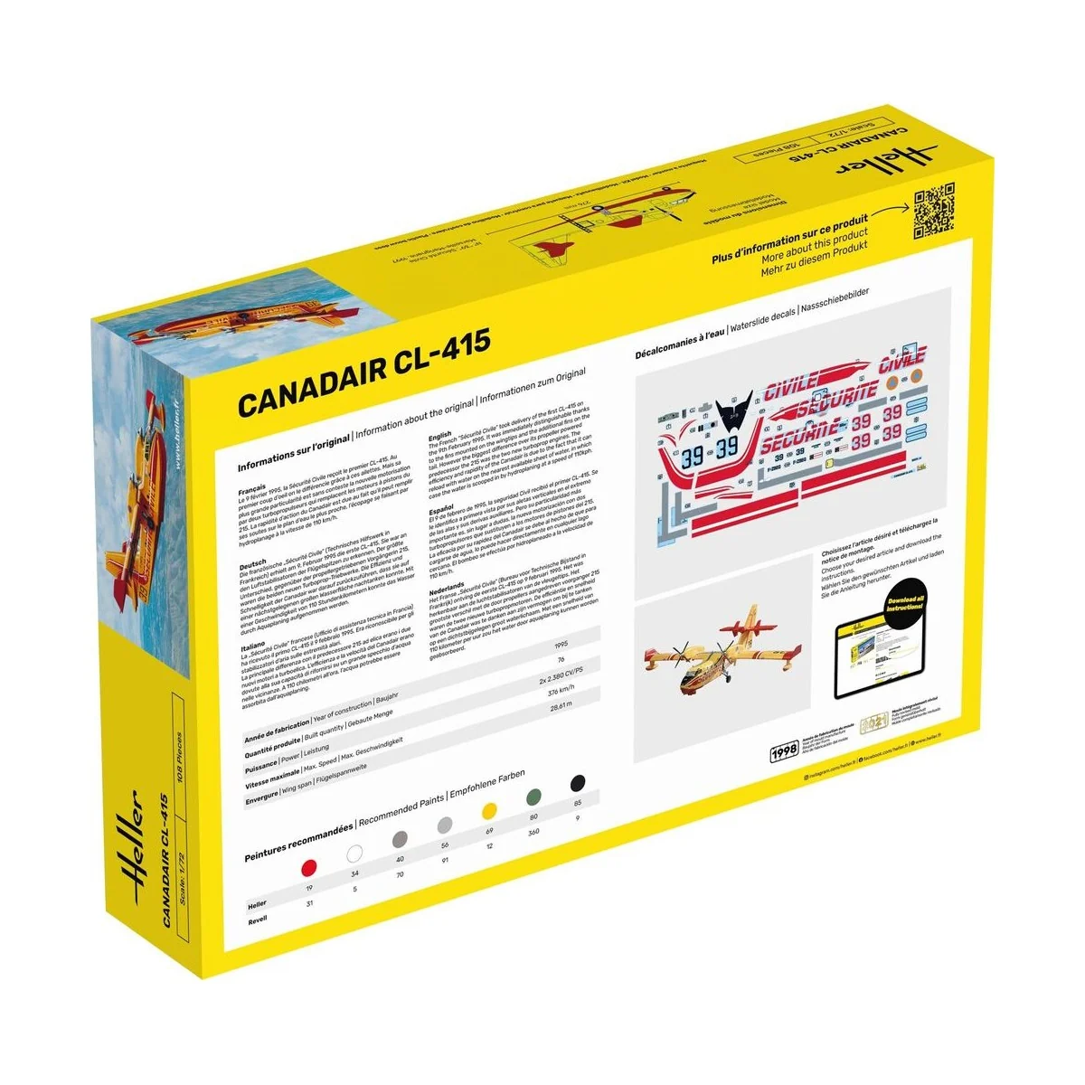 STARTER KIT Canadair CL-415, 1/72 - Heller 56370 STARTER KIT Canadair CL-415, 1/72 - Heller 56370