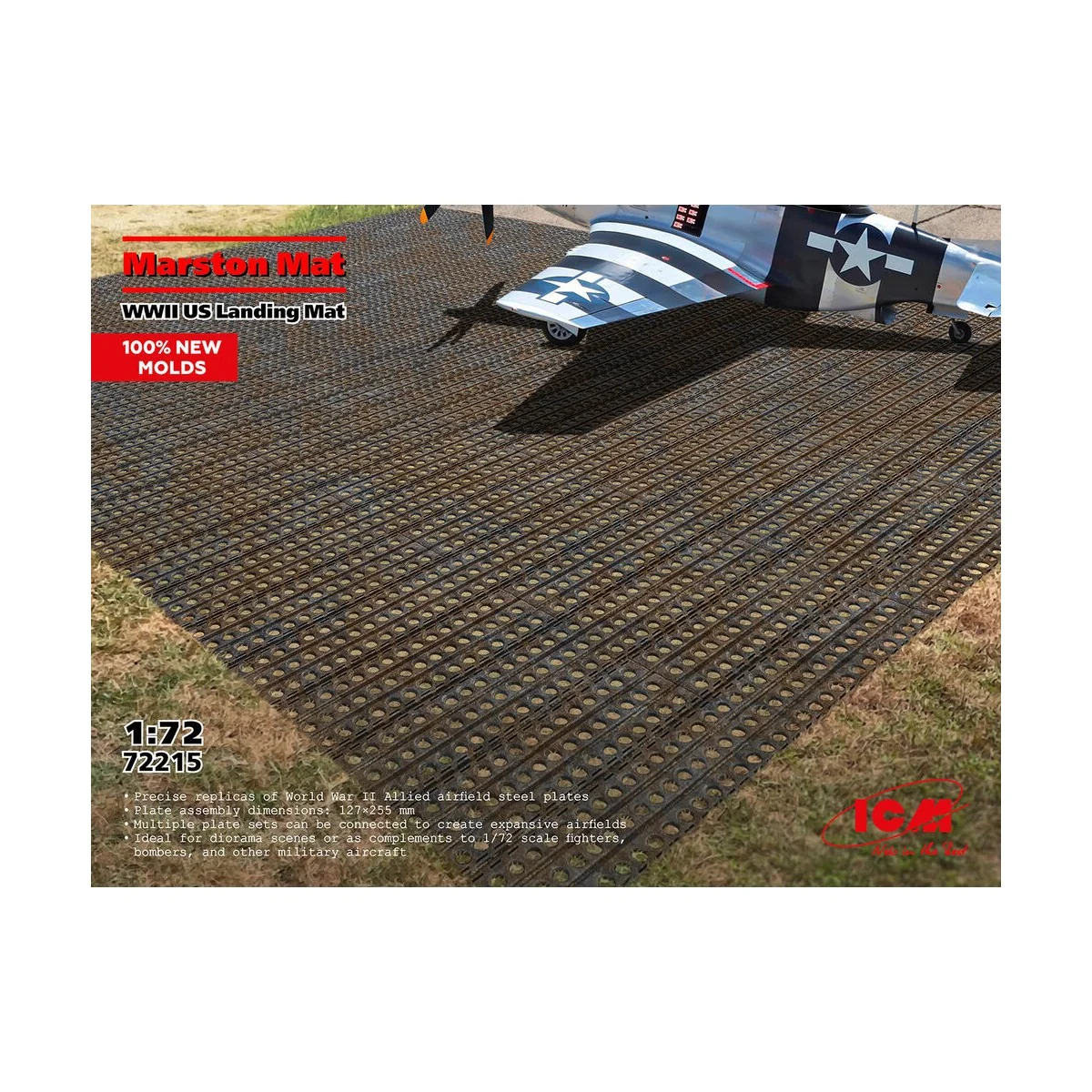Marston Mat, US Landing Mat WWII (100% new molds), 1/72 - ICM 72215