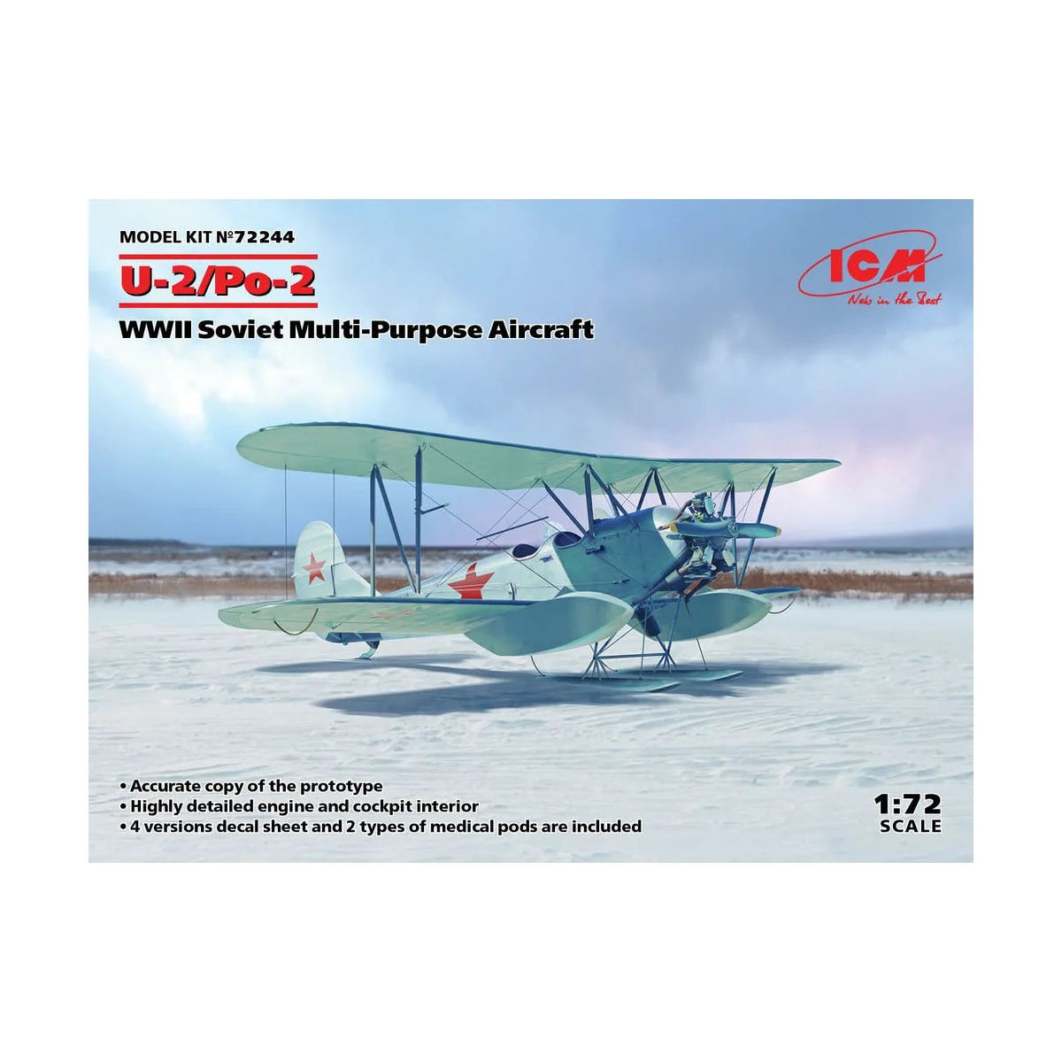 U-2/Po-2, WWII Soviet Multi-Purpose Aircraft, 1/72 - ICM 72244