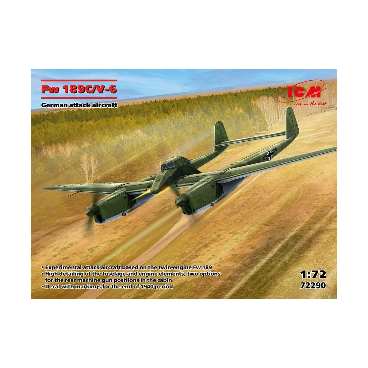 Fw 189C/V-6, German attack aircraft, 1/72 - ICM 72290