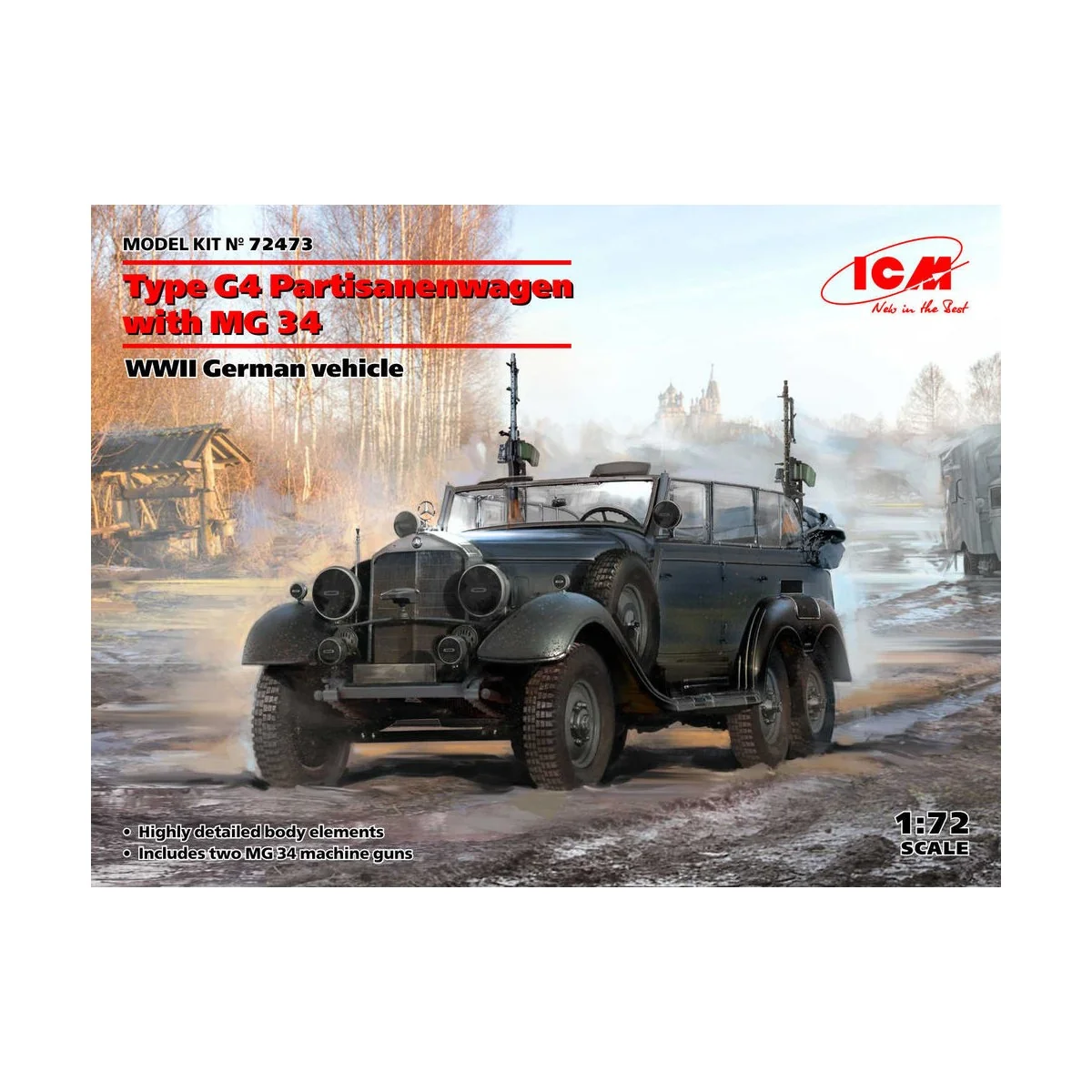 Type G4 Partisanenwagen with MG 34, WWII German vehicle, 1/72 - ICM... Type G4 Partisanenwagen with MG 34, WWII German vehicle, 1/72 - ICM...