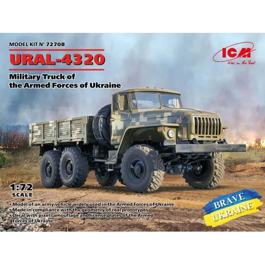 URAL-4320, Military Truck of the Armed Forces of Ukraine, 1/72 - IC...
