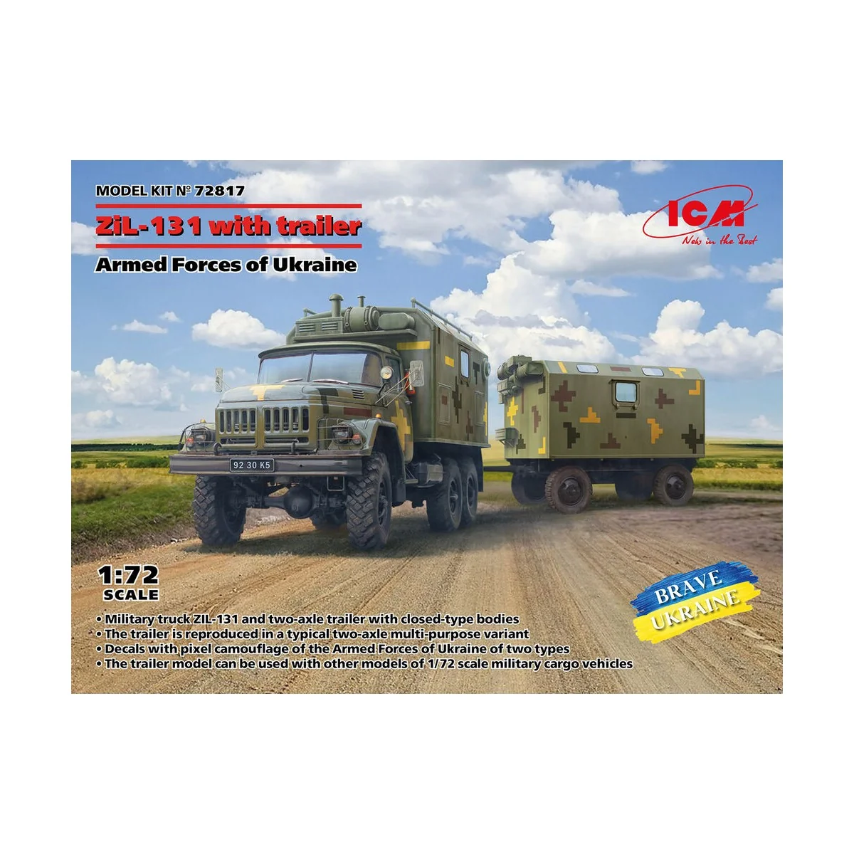 ZiL-131, Truck with trailer Armed Forces of Ukraine, 1/72 - ICM 72817