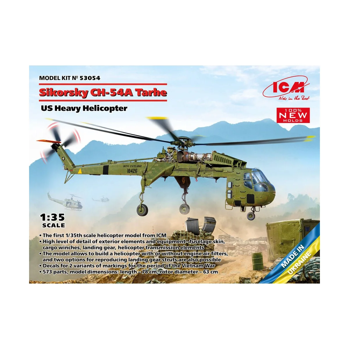 Sikorsky CH-54A Tarhe, US Heavy Helicopter (100% new molds), 1/35 -...
