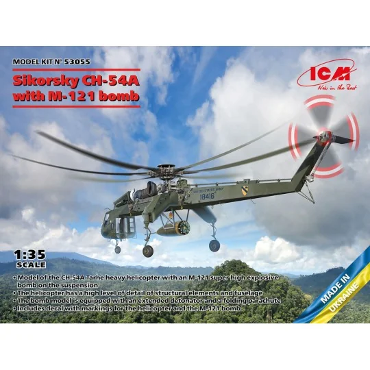 Sikorsky CH-54A Tarhe with BLU-82/B Daisy Cutter bomb, 1/35 - ICM 5... Sikorsky CH-54A Tarhe with BLU-82/B Daisy Cutter bomb, 1/35 - ICM 5...