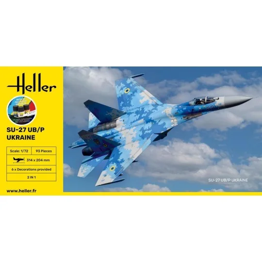 STARTER KIT SU-27 UB/P Ukraine, 1/72 - Heller 56371