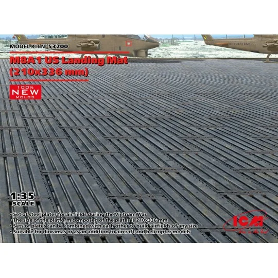 M8A1 US Landing Mat (210?336 mm) (100% new molds), 1/35 - ICM 53200