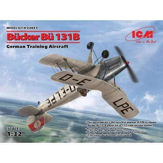 Bücker Bü 131B, German Training Aircraft, 1/32 - ICM 32031 Bücker Bü 131B, German Training Aircraft, 1/32 - ICM 32031