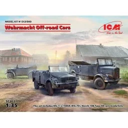 Wehrmacht Off-road Cars (Kfz1,Horch 108 Typ 40, L1500A) - ICM DS3503