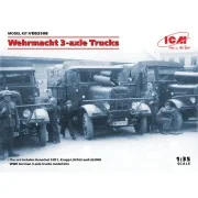 Wehrmacht 3-axle Trucks (Henschel 33D1, Krupp L3H163, LG3000), 1/35...