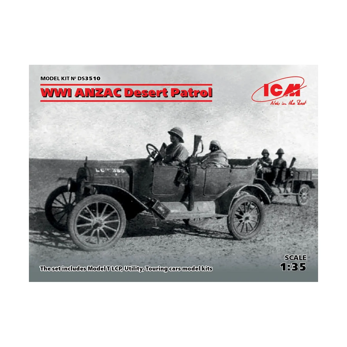 WWI ANZAC Desert Patrol (Model T LCP, Utility, Touring) - ICM DS3510