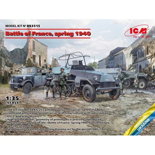 Battle of France, spring 1940. German combat vehicles - ICM DS3515