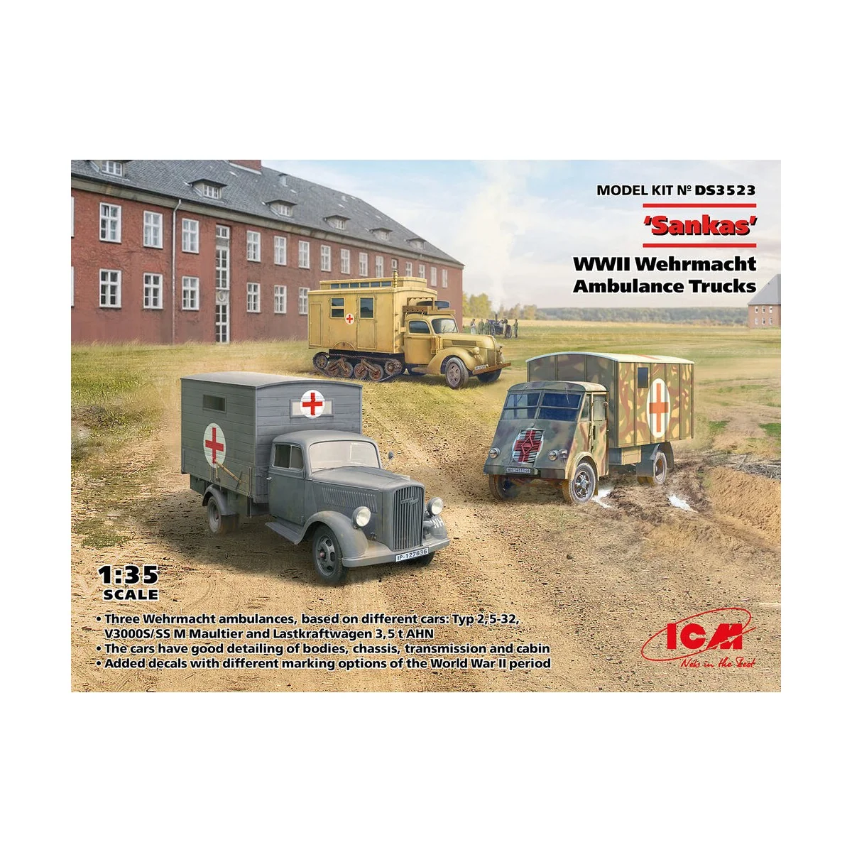 'Sankas'  WWII Wehrmacht Ambulance Trucks - ICM DS3523