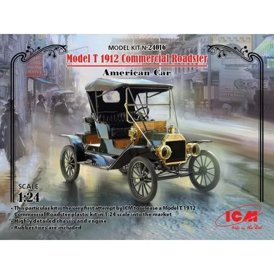 Model T 1912 Commercial Roadster, America Car, 1/24 - ICM 24016
