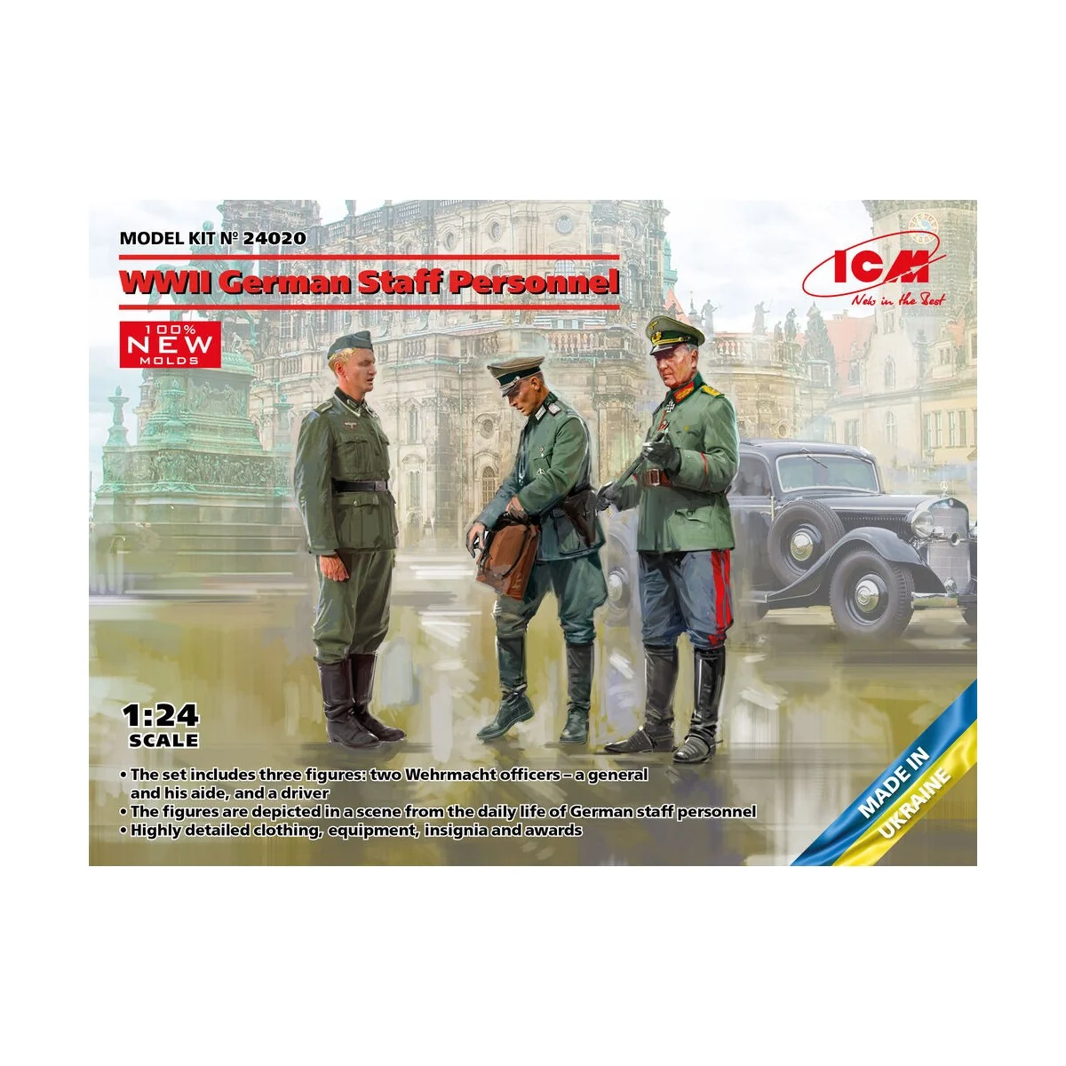 WWII German Staff Personnel (100% new molds) - ICM 24020