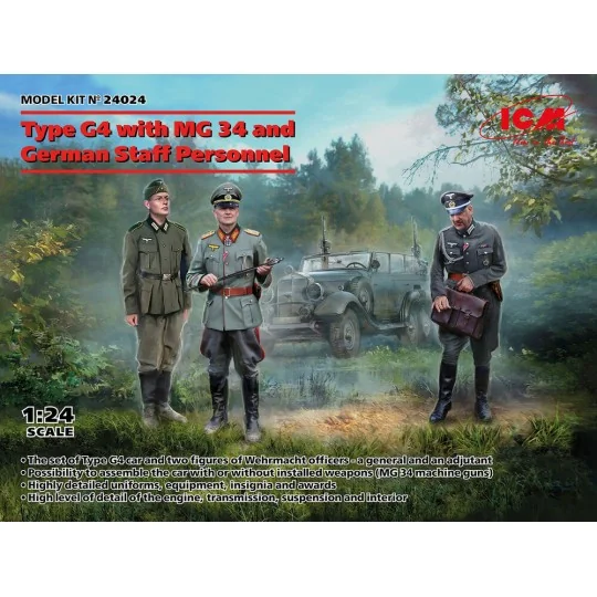 Type G4 with MG 34 and German Staff Personnel - ICM 24024