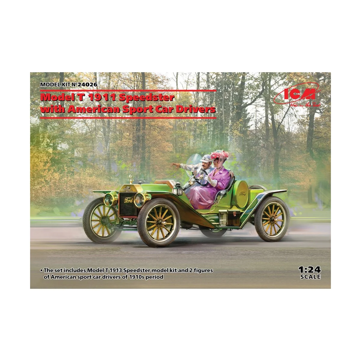 Model T 1913 Speedster with American Sport Car Drivers, 1/24 - ICM ... Model T 1913 Speedster with American Sport Car Drivers, 1/24 - ICM ...