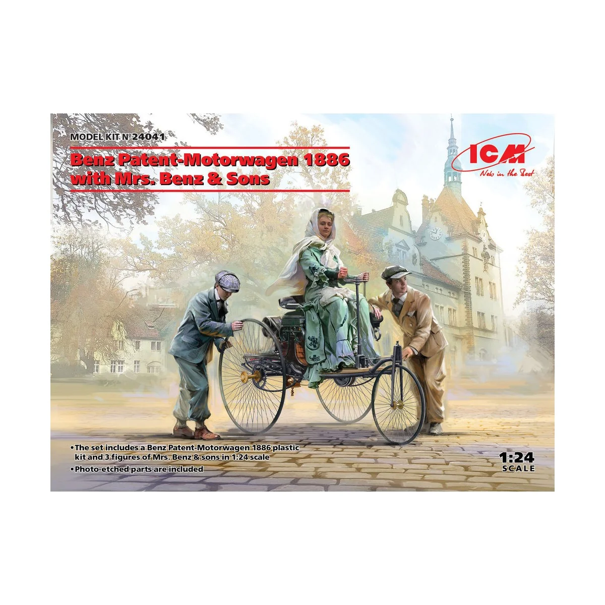 Benz Patent-Motorwagen 1886 with Mrs. Benz & Sons - ICM 24041