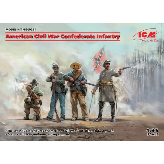 American Civil War Confederate Infantry, 1/35 - ICM 35021