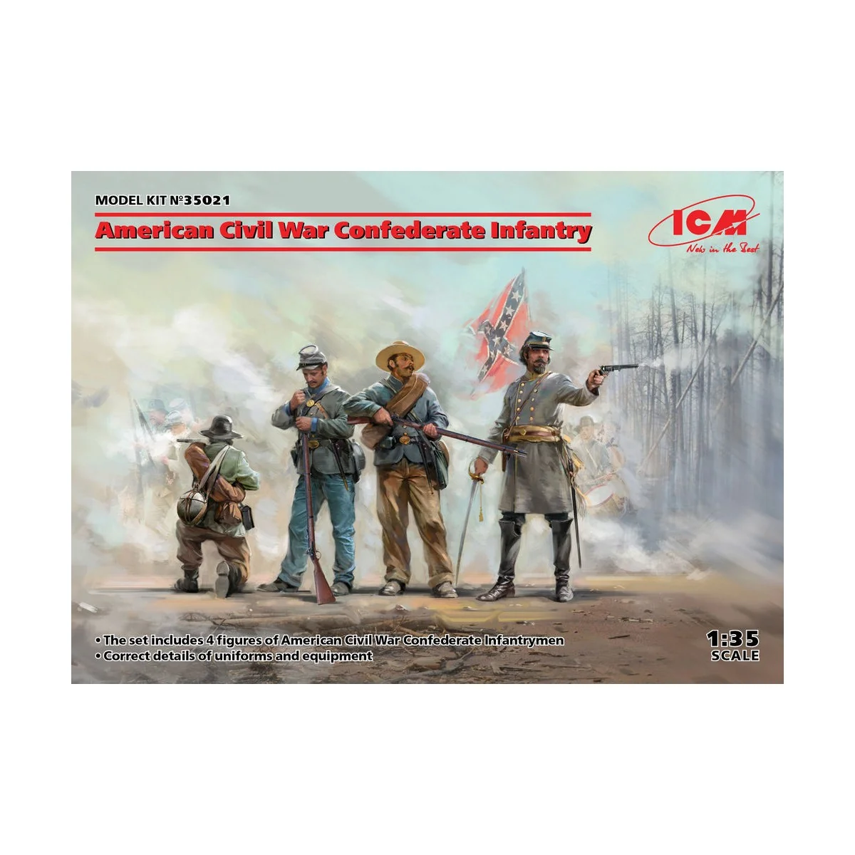 American Civil War Confederate Infantry, 1/35 - ICM 35021