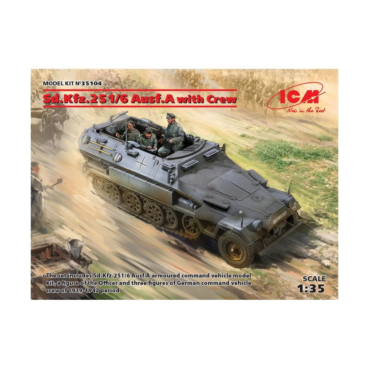 Sd.Kfz.251/6 Ausf.A with Crew, Limited, 1/35 - ICM 35104