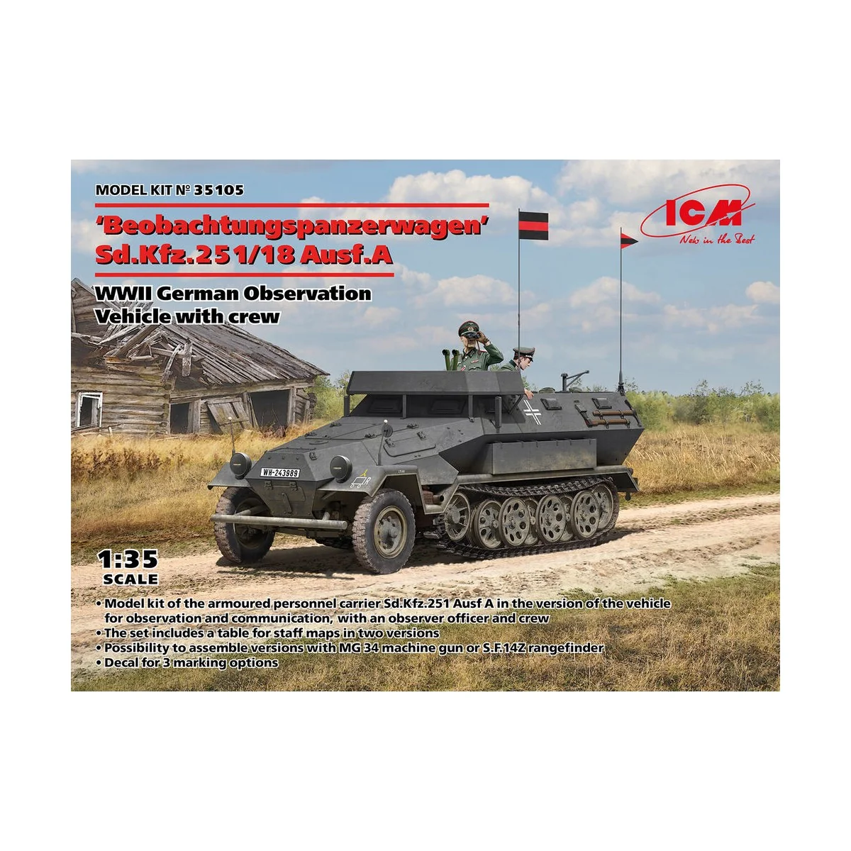 'Beobachtungspanzerwagen' Sd.Kfz.251/18 Ausf.A, WWII German Observa...