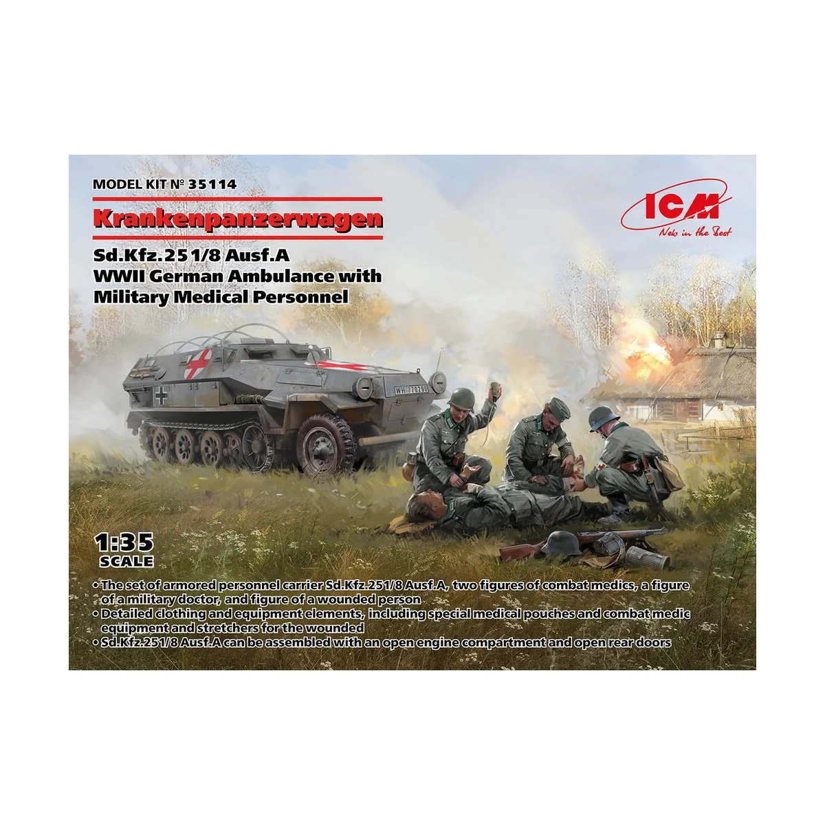 'Krankenpanzerwagen' Sd.Kfz.251/8 Ausf.A, WWII German Ambulance wit...