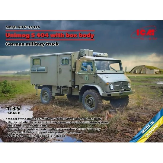 Unimog S 404 with box body,German military truck - ICM 35136