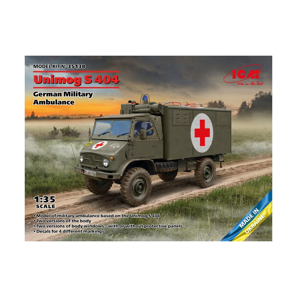 Unimog S 404, German Military Ambulance, 1/35 - ICM 35138