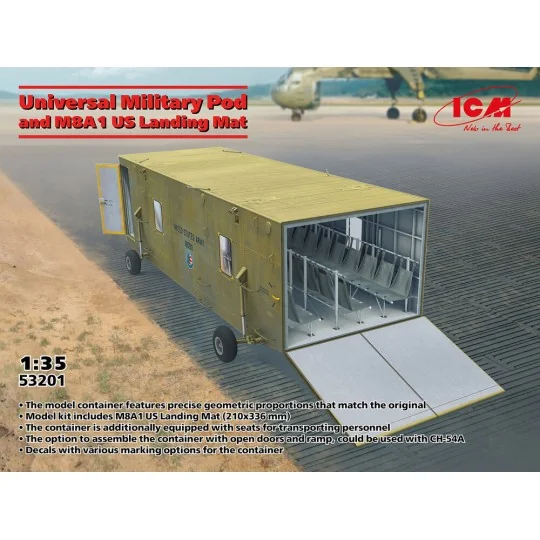 Universal Military Pod with M8A1 US Landing Mat - ICM 53201