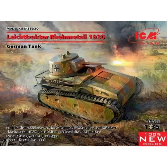 Leichttraktor Rheinmetall 1930, GermanTan, 1/35 - ICM 35330 Leichttraktor Rheinmetall 1930, GermanTan, 1/35 - ICM 35330