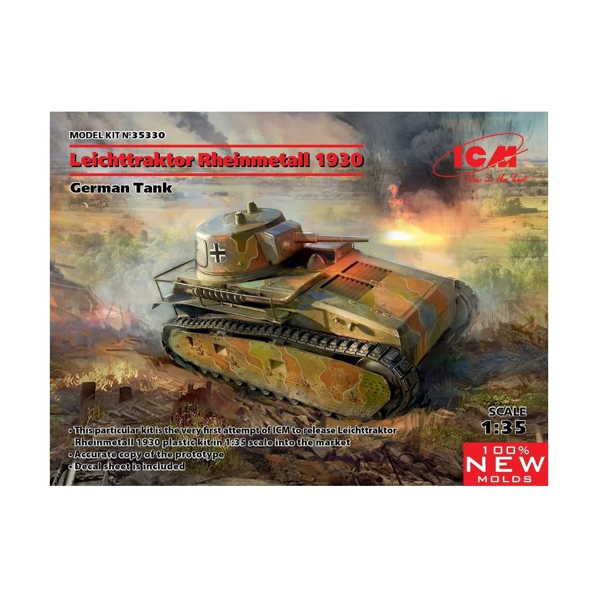 Leichttraktor Rheinmetall 1930, GermanTan, 1/35 - ICM 35330 Leichttraktor Rheinmetall 1930, GermanTan, 1/35 - ICM 35330