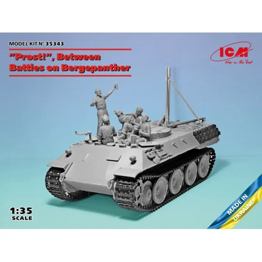 Prost!"Between Battles on Bergepanther(WWII German Tankmen with Ber...