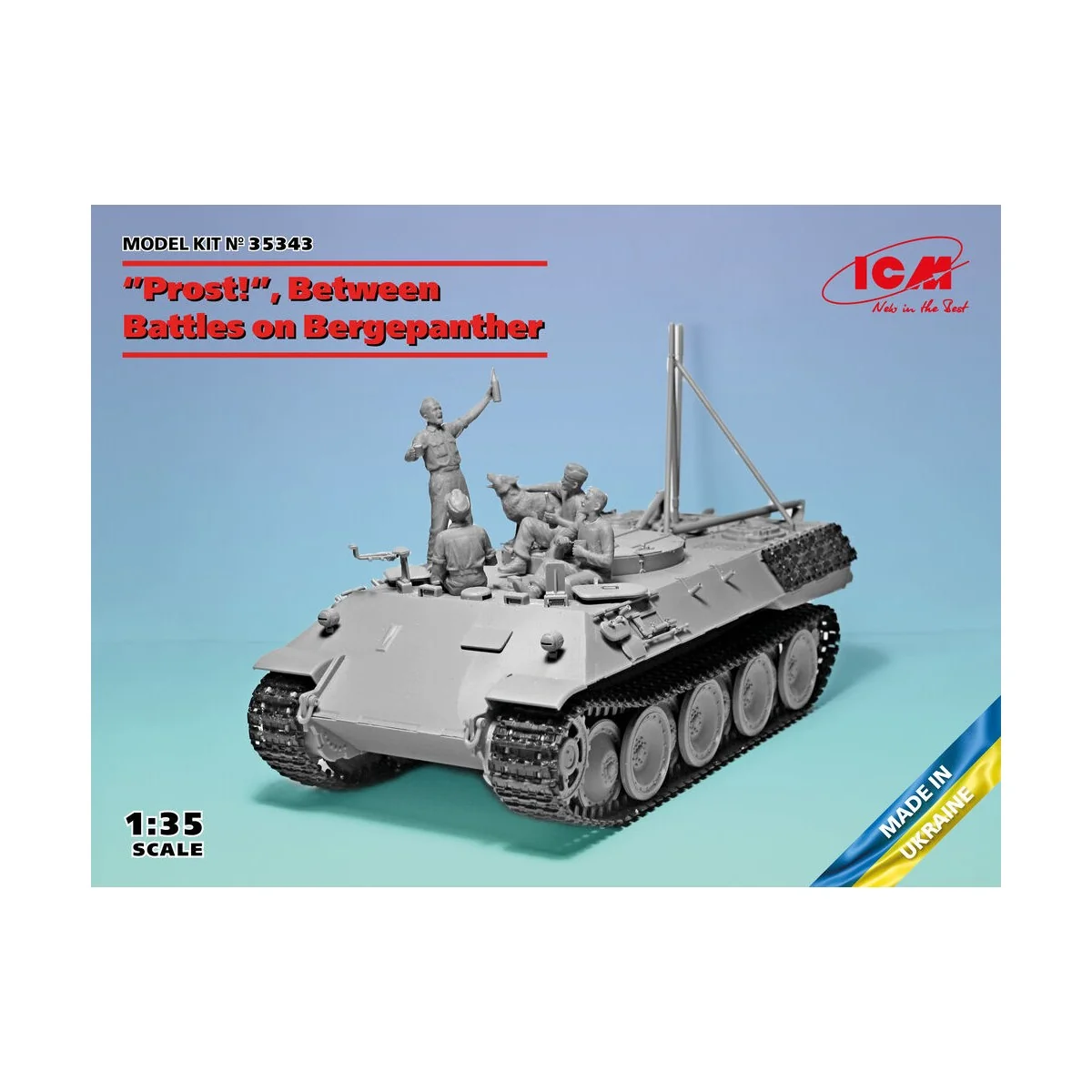 Prost!"Between Battles on Bergepanther(WWII German Tankmen with Ber...