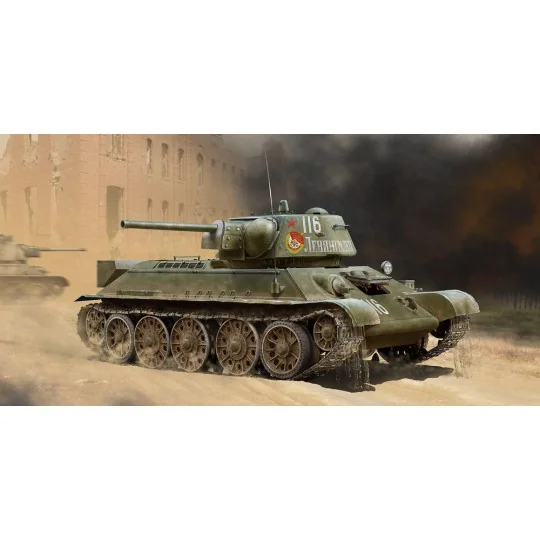 T-34/76 early 1943 production WWII Soviet Medium Tank, 1/35 - ICM 3...