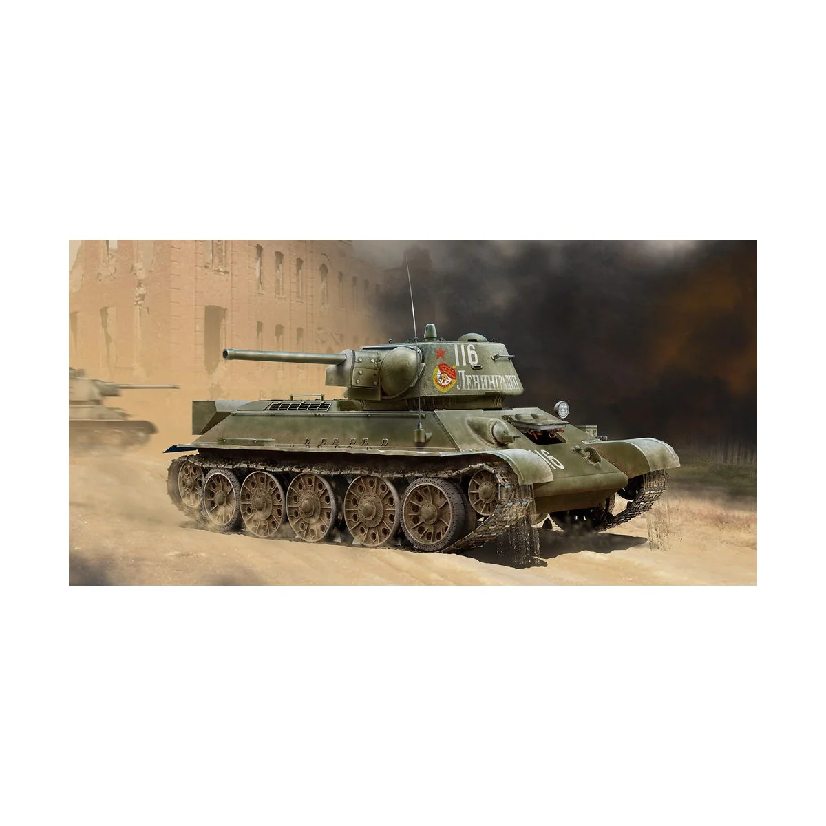 T-34/76 early 1943 production WWII Soviet Medium Tank, 1/35 - ICM 3...