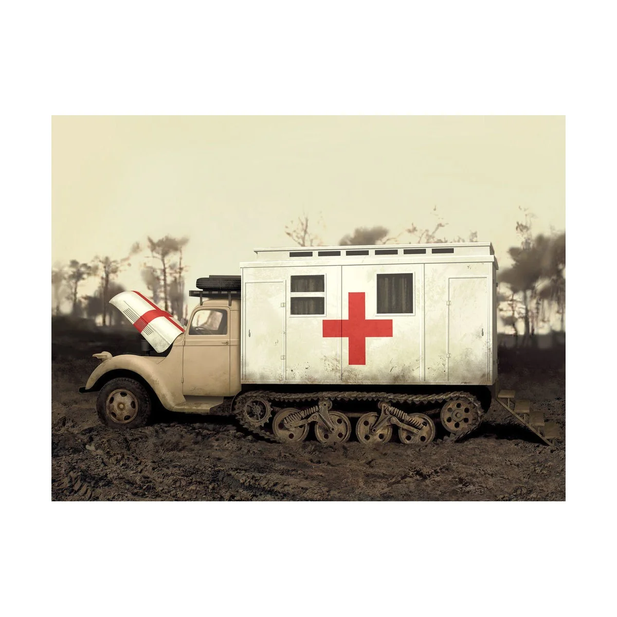 V3000S/SS m Maultier with Shelter,WWII German Truck - ICM 35414