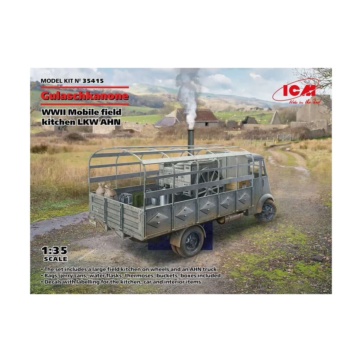 AHN Gulaschkanone, WWII German mobile field kitchen, 1/35 - ICM 35415