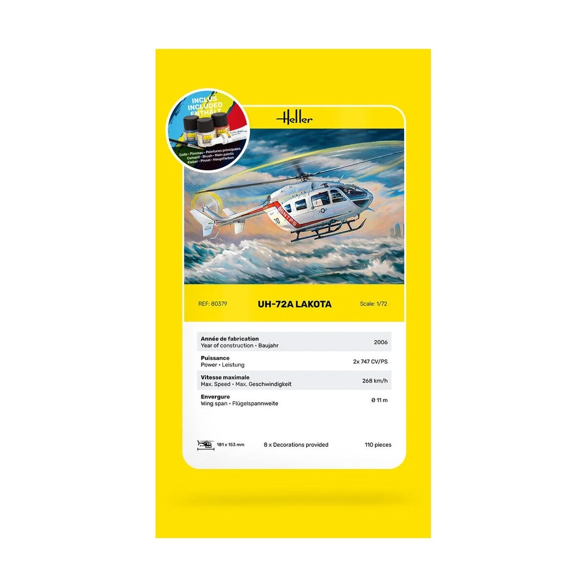 STARTER KIT UH-72A Lakota, 1/72 - Heller 56379 STARTER KIT UH-72A Lakota, 1/72 - Heller 56379
