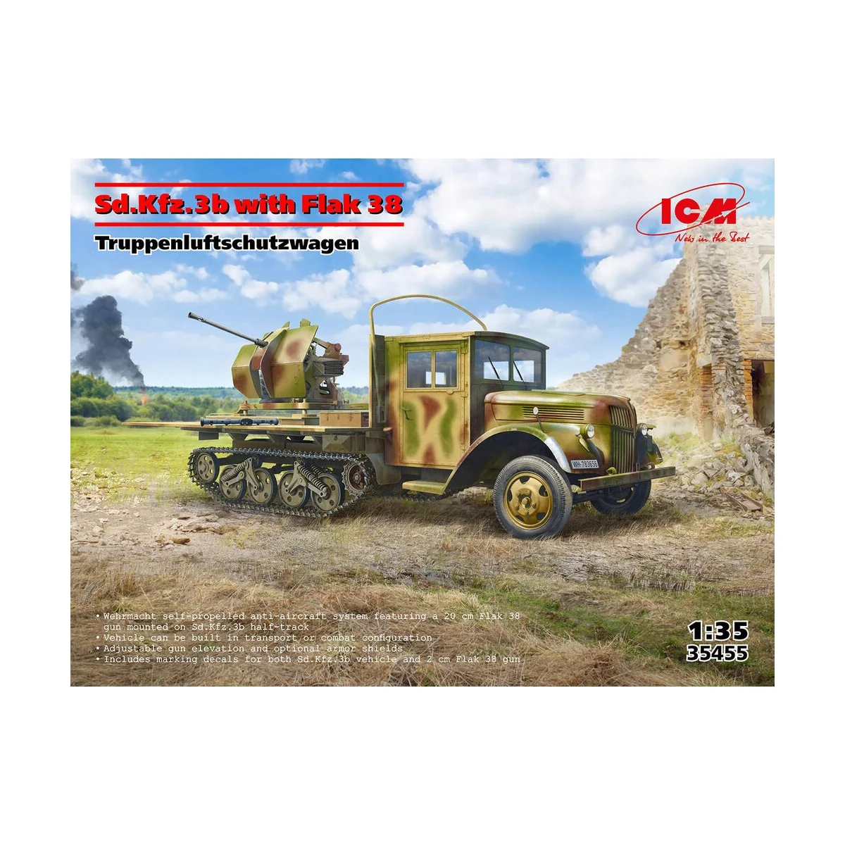 Sd.Kfz.3b with Flak 38 AA Gun - ICM 35455