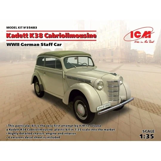 Kadett K38 Cabriolimousine, WWII German Staff Car, 1/35 - ICM 35483