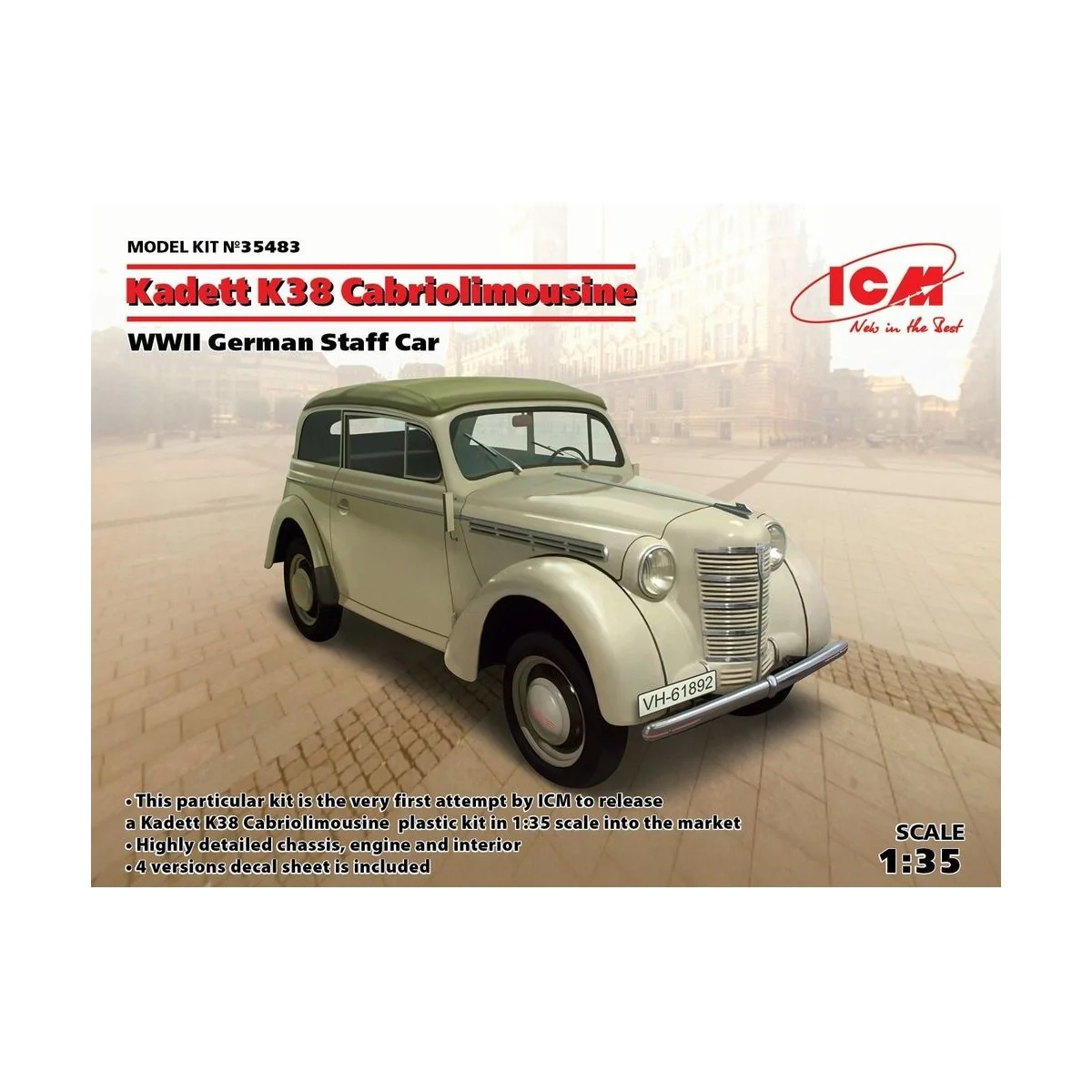 Kadett K38 Cabriolimousine, WWII German Staff Car, 1/35 - ICM 35483