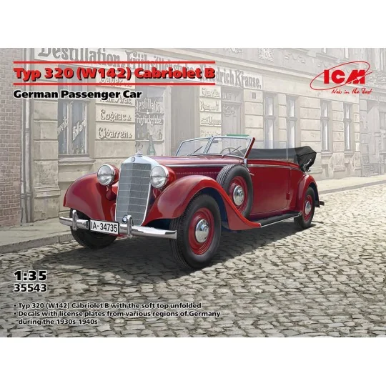 Typ 320 (W142) Cabriolet B, German Passenger Car, 1/35 - ICM 35543