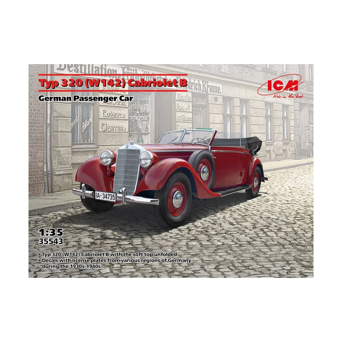 Typ 320 (W142) Cabriolet B, German Passenger Car, 1/35 - ICM 35543
